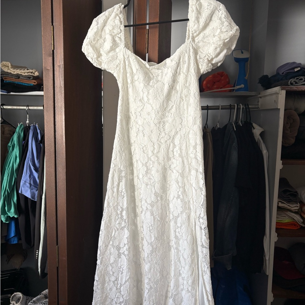 Miami White Lace Long Sleeve Dress